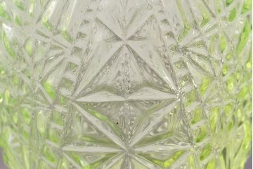 アンティーク雑貨　大正昭和初期　ウランガラス製のアイスペール(アイスバスケット、ワセリンガラス)(R-038051)