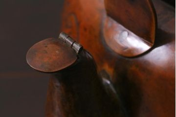 アンティーク雑貨　骨董　明治大正期　葵文(会津三つ葵紋)　銅製湯沸し(銅瓶、薬缶)(R-038054)