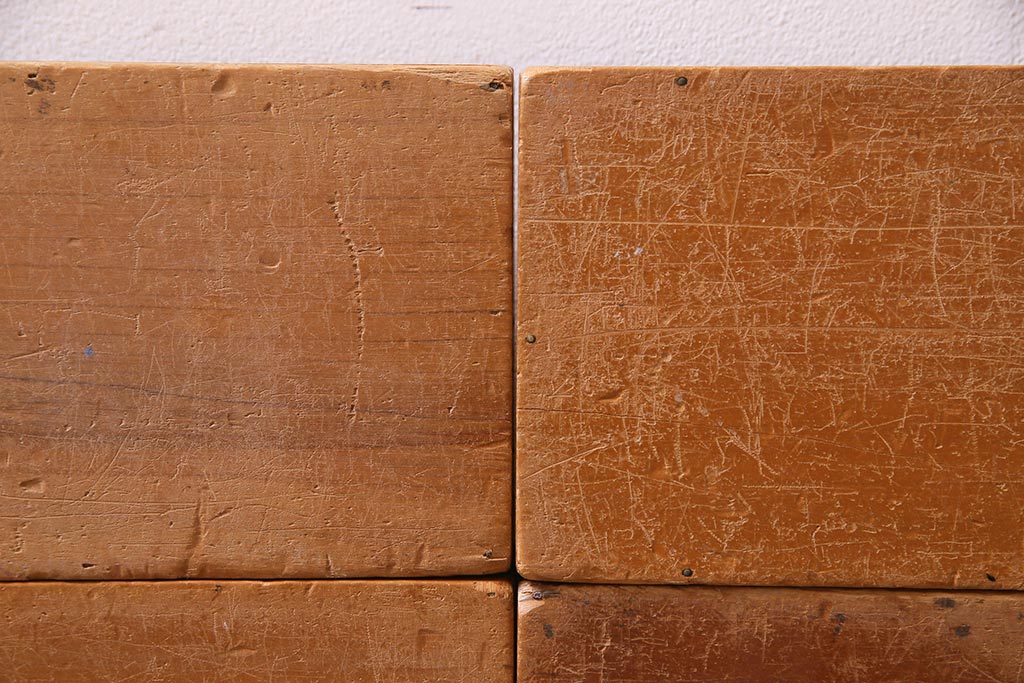 レトロ雑貨　昭和レトロ　大きな積み木セット【うすい長方形・大/4ヶ組】(飾り台、ディスプレイ雑貨)(R-038072)