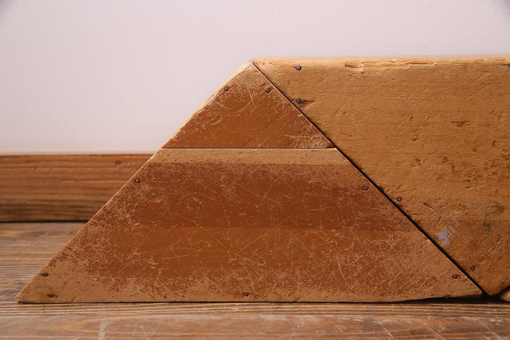 レトロ雑貨　昭和レトロ　大きな積み木セット【三角形・大/3ヶ組】(飾り台、ディスプレイ雑貨)(R-038076)