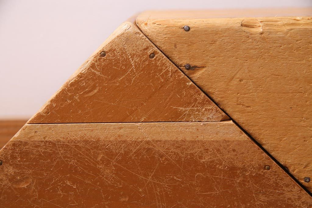 レトロ雑貨　昭和レトロ　大きな積み木セット【三角形・大/3ヶ組】(飾り台、ディスプレイ雑貨)(R-038076)