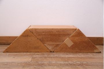 レトロ雑貨　昭和レトロ　大きな積み木セット【三角形・大/3ヶ組】(飾り台、ディスプレイ雑貨)(R-038077)