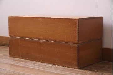 レトロ雑貨　昭和レトロ　大きな積み木セット【直方体・大/2ヶ組】(飾り台、ディスプレイ雑貨)(R-038085)