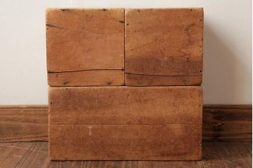 アンティーク雑貨　昭和レトロ　大きな積み木セット【四角形/7ヶ組】(飾り台、花台、ディスプレイ雑貨)(R-038092)