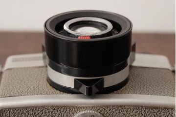 ビンテージ雑貨　FUJI　FUJIPET(フジペット)　革ケース付き　ヴィンテージカメラ　グレー(R-038109)