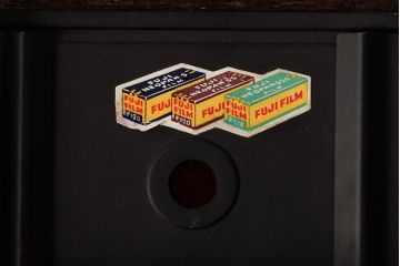 ビンテージ雑貨　FUJI　FUJIPET(フジペット)　革ケース付き　ヴィンテージカメラ　グレー(R-038109)