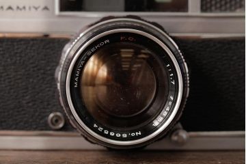 ビンテージ雑貨　MAMIYA(マミヤ)　オートデラックス　セコールFC　48mm　ヴィンテージカメラ　F1.7　ケース付き(R-038111)
