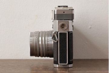 アンティーク雑貨　CANON(キャノン)　P(ポピュレール)　ケース付き　コレクションにもおすすめなヴィンテージカメラ(ビンテージ)(R-038117)