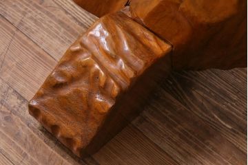 ビンテージ家具　和製　ケヤキ材を活かした存在感抜群のつい立て(衝立、パーテーション、仕切り)(R-038120)