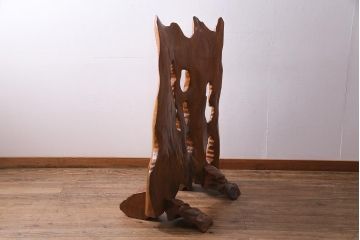 ビンテージ家具　和製　ケヤキ材を活かした存在感抜群のつい立て(衝立、パーテーション、仕切り)(R-038120)