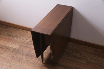 北欧ヴィンテージ　ビンテージ家具　スタイリッシュな佇まいのバタフライテーブル(エクステンションテーブル)(R-038121)