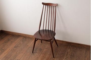 ヴィンテージ家具　イギリスビンテージ　ERCOL(アーコール)　ゴールドスミス　落ち着いた色味のチェア (ダイニングチェア、椅子)(R-038126)