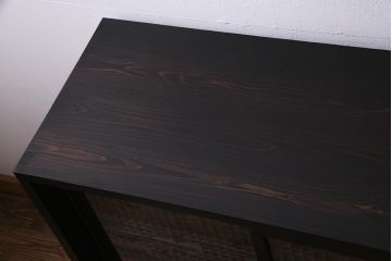 ラフジュ工房オリジナル　アンティーク古建具リメイク　すりガラス入り　組子模様が美しい重ね戸棚(書院戸、収納棚、キャビネット)(R-038131)