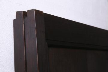 アンティーク建具　明治大正期　渋い色味が魅力のシンプルな板戸2枚セット(建具、帯戸、引き戸)(R-038135)