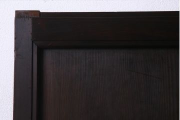 アンティーク建具　明治大正期　渋い色味が魅力のシンプルな板戸2枚セット(建具、帯戸、引き戸)(R-038135)