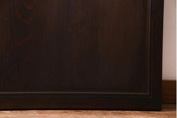 アンティーク建具　明治大正期　渋い色味が魅力のシンプルな板戸2枚セット(建具、帯戸、引き戸)(R-038135)