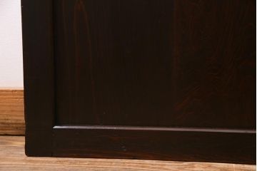 アンティーク建具　幅広サイズで存在感抜群の格子帯戸2枚セット　(R-038136)