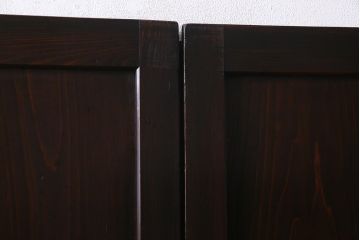 アンティーク建具　幅広サイズで存在感抜群の格子帯戸2枚セット(建具、引き戸)(R-038136)
