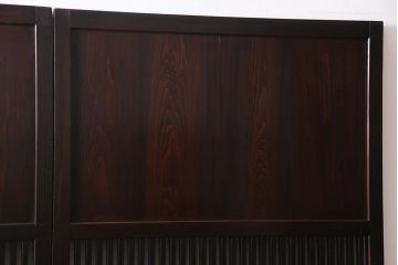 アンティーク建具　幅広サイズで存在感抜群の格子帯戸2枚セット(建具、引き戸)(R-038136)