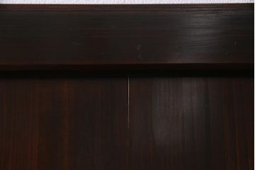 アンティーク建具　幅広サイズで存在感抜群の格子帯戸2枚セット(建具、引き戸)(R-038136)