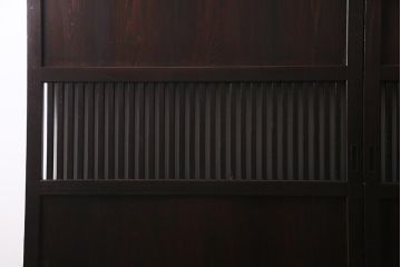 アンティーク建具　幅広サイズで存在感抜群の格子帯戸2枚セット(建具、引き戸)(R-038136)
