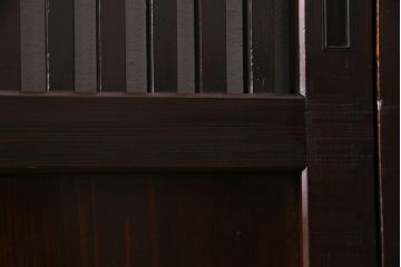 アンティーク建具　幅広サイズで存在感抜群の格子帯戸2枚セット(建具、引き戸)(R-038136)