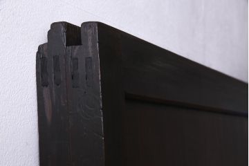 アンティーク建具　幅広サイズで存在感抜群の格子帯戸2枚セット(建具、引き戸)(R-038136)
