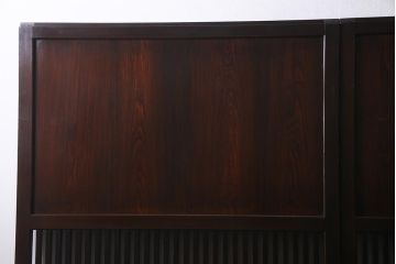 アンティーク建具　幅広サイズで存在感抜群の格子帯戸2枚セット(建具、引き戸)(R-038136)
