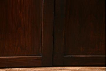 アンティーク建具　幅広サイズで存在感抜群の格子帯戸2枚セット(建具、引き戸)(R-038136)