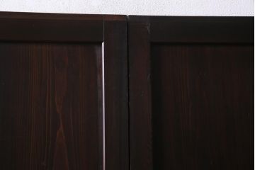 アンティーク建具　幅広サイズで存在感抜群の格子帯戸2枚セット(建具、引き戸)(R-038137)