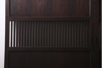アンティーク建具　幅広サイズで存在感抜群の格子帯戸2枚セット(建具、引き戸)(R-038137)