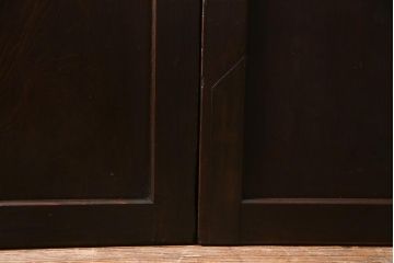 アンティーク建具　幅広サイズで存在感抜群の格子帯戸2枚セット(建具、引き戸)(R-038137)