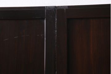 アンティーク建具　幅広サイズで存在感抜群の格子帯戸2枚セット(建具、引き戸)(R-038137)