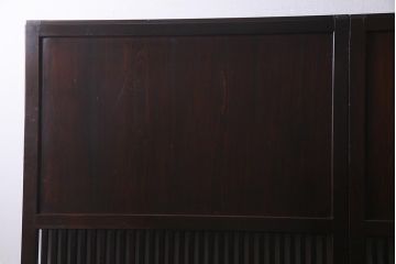 アンティーク建具　幅広サイズで存在感抜群の格子帯戸2枚セット(建具、引き戸)(R-038137)