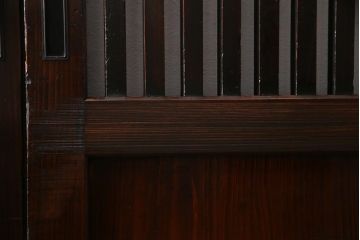 アンティーク建具　幅広サイズで存在感抜群の格子帯戸2枚セット(建具、引き戸)(R-038137)
