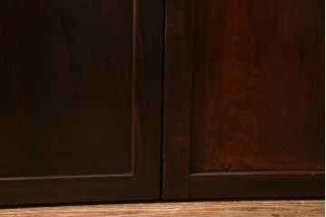 アンティーク建具　幅広サイズで存在感抜群の格子帯戸2枚セット(建具、引き戸)(R-038137)