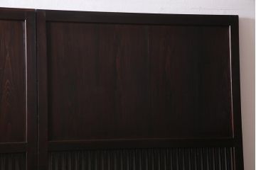アンティーク建具　幅広サイズで存在感抜群の格子帯戸2枚セット(建具、引き戸)(R-038137)