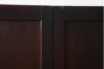 アンティーク建具　和製アンティーク　まっすぐな木目が美しい明治大正期の板戸(引き戸、建具)2枚セット(R-038138)