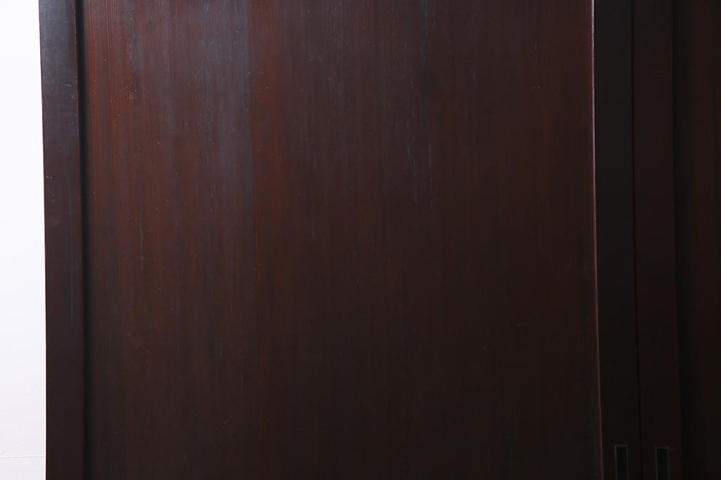 アンティーク建具　和製アンティーク　まっすぐな木目が美しい明治大正期の板戸(引き戸、建具)2枚セット(R-038138)