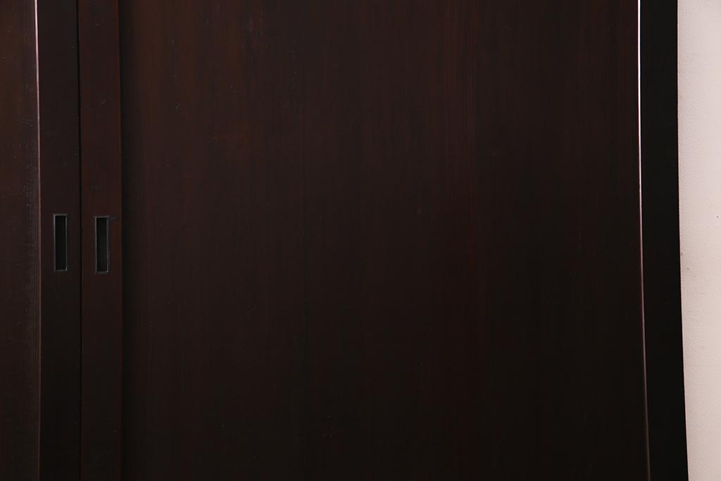 アンティーク建具　和製アンティーク　まっすぐな木目が美しい明治大正期の板戸(引き戸、建具)2枚セット(R-038138)