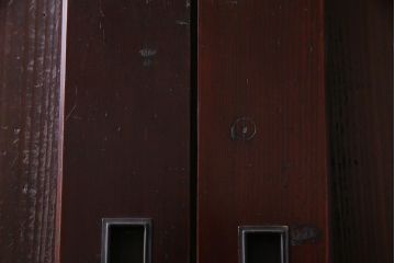 アンティーク建具　和製アンティーク　まっすぐな木目が美しい明治大正期の板戸(引き戸、建具)2枚セット(R-038138)