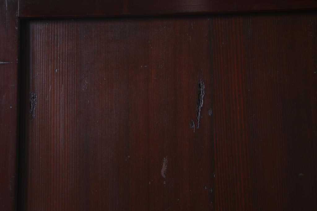 アンティーク建具　和製アンティーク　まっすぐな木目が美しい明治大正期の板戸(引き戸、建具)2枚セット(R-038138)