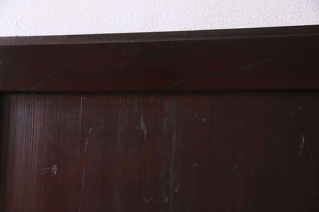 アンティーク建具　和製アンティーク　まっすぐな木目が美しい明治大正期の板戸(引き戸、建具)2枚セット(R-038138)