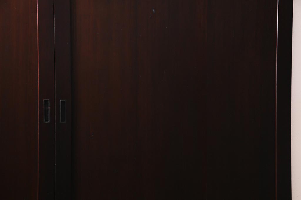 アンティーク建具　和製アンティーク　まっすぐな木目が美しい明治大正期の板戸(引き戸、建具)2枚セット(R-038138)