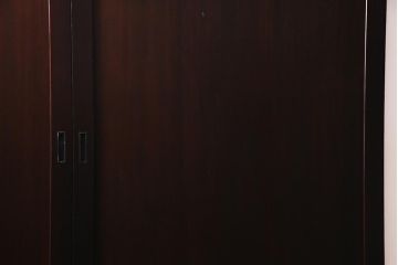 アンティーク建具　和製アンティーク　まっすぐな木目が美しい明治大正期の板戸(引き戸、建具)2枚セット(R-038138)