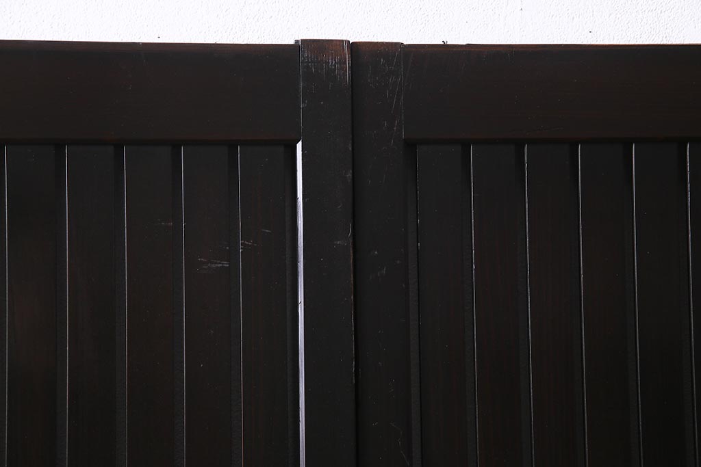 アンティーク建具　和製アンティーク　和の風情あふれる平格子戸2枚セット　(R-038139)