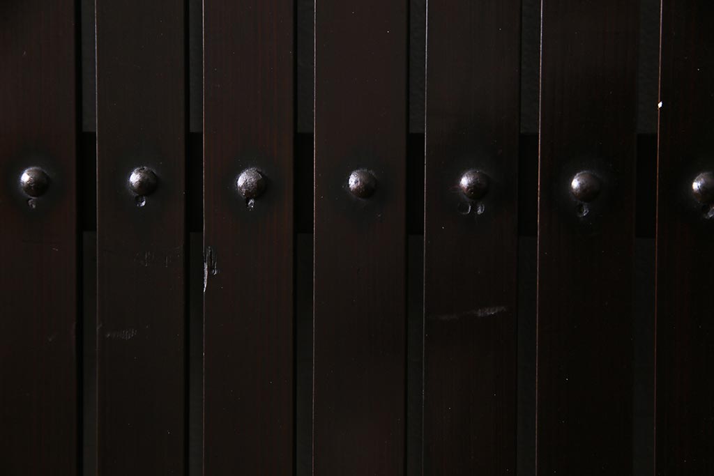 アンティーク建具　和製アンティーク　和の風情あふれる平格子戸2枚セット　(R-038139)