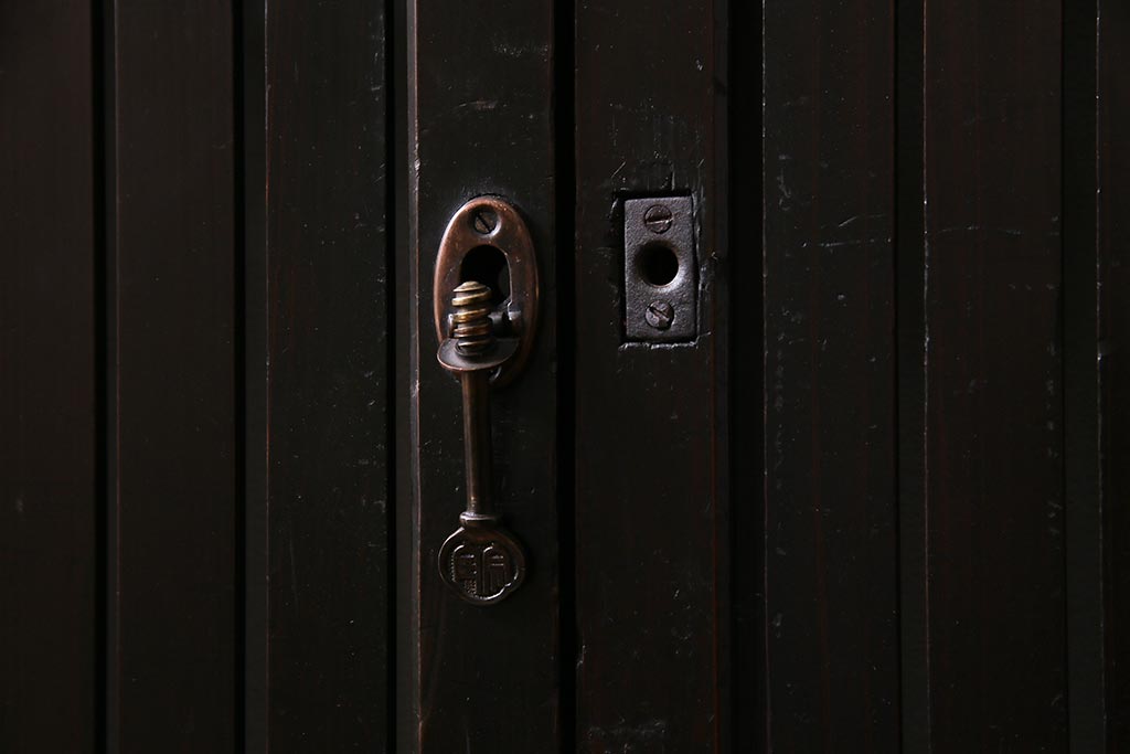 アンティーク建具　和製アンティーク　和の風情あふれる平格子戸2枚セット　(R-038139)