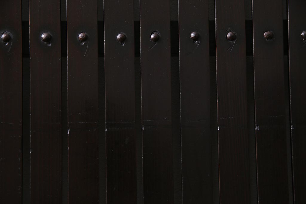 アンティーク建具　和製アンティーク　和の風情あふれる平格子戸2枚セット　(R-038139)