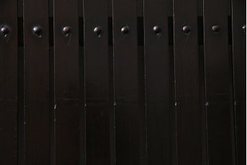 アンティーク建具　和製アンティーク　和の風情あふれる平格子戸2枚セット　(R-038139)